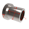 Headed Spacer 50mm bearing x 12mm thick head x 30mm axle bolt