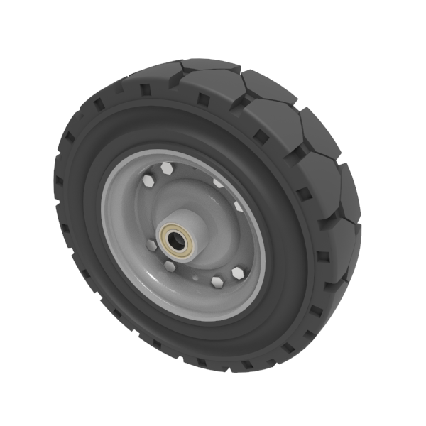 Black Elastic Speed Rubber 460mm Ball Bearing Wheel 1450kg Load