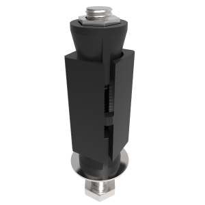 18.5mm-21mm square nylon expander with a M10 bolt fitting and reducer 12mm down to 10mm.