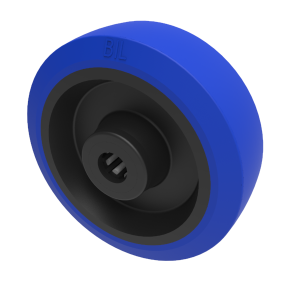 Blue Elastic Rubber 75ShoreA 125mm Roller Bearing Wheel 250kg Load
