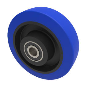 Blue Elastic Rubber 75ShoreA 160mm Ball Bearing Wheel 300kg Load