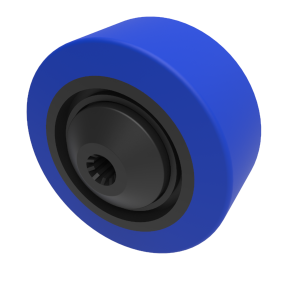 Blue Elastic Rubber 65shore A 80mm Ball Bearing Wheel 150kg Load