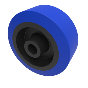 Blue Elastic Rubber 75ShoreA 80mm Plain Bearing Wheel 150kg Load