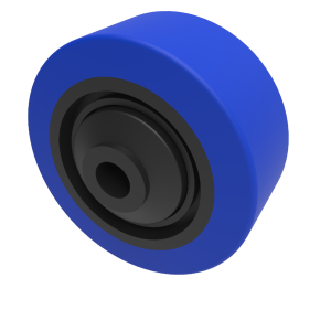 Blue Elastic Rubber 65shore A 80mm Ball Bearing Wheel 150kg Load