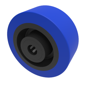 Blue Elastic Rubber 65ShoreA 80mm Roller Bearing Wheel 150kg Load