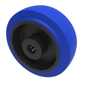 Blue Elastic Rubber 65ShoreA 100mm Roller Bearing Wheel 200kg Load