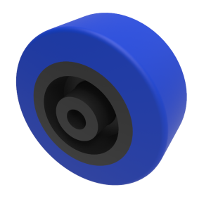 Blue Rubber  50mm 6.4mm Bore Plain Bearing Wheel 50kg Load