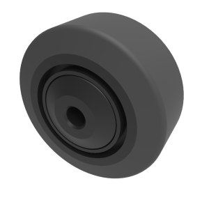 Black Elastic Rubber 65shore A 80mm Ball Bearing Wheel 150kg Load