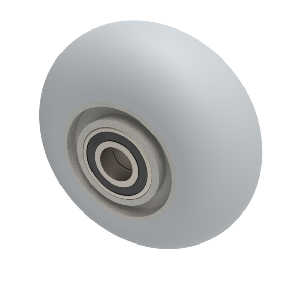 Grey Soft Elastic Rubber 100mm Ball Bearing Wheel 150kg Load