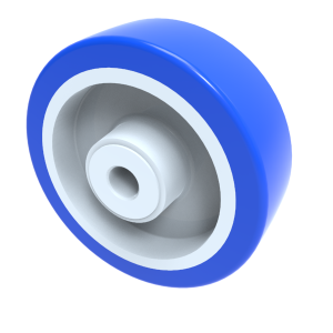 Soft Blue Polyurethane Nylon 100mm Plain Bearing Wheel 250kg Load