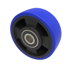 Blue Polyurethane Nylon 125mm Ball Bearing Wheel 400kg Load