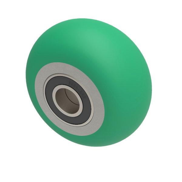 Soft Ergonomic Polyurethane 100mm Ball Bearing Wheel 350kg Load